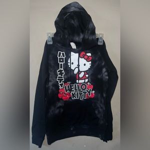 Hello kitty graphic purple tye dye hoodie
Fitted style
